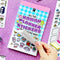 kawaii planner sticker pad with super colorful cutesy stickers
