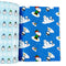 blue peanuts holiday themed wrapping paper