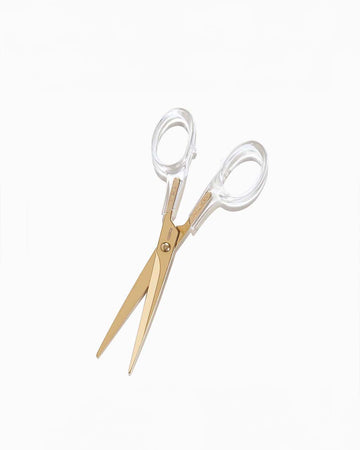 clear acrylic handle scissors with gold blades