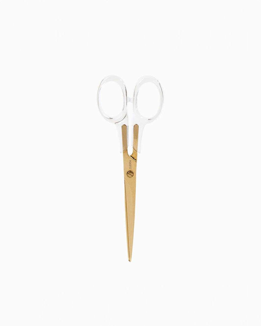 clear acrylic handle scissors with gold blades