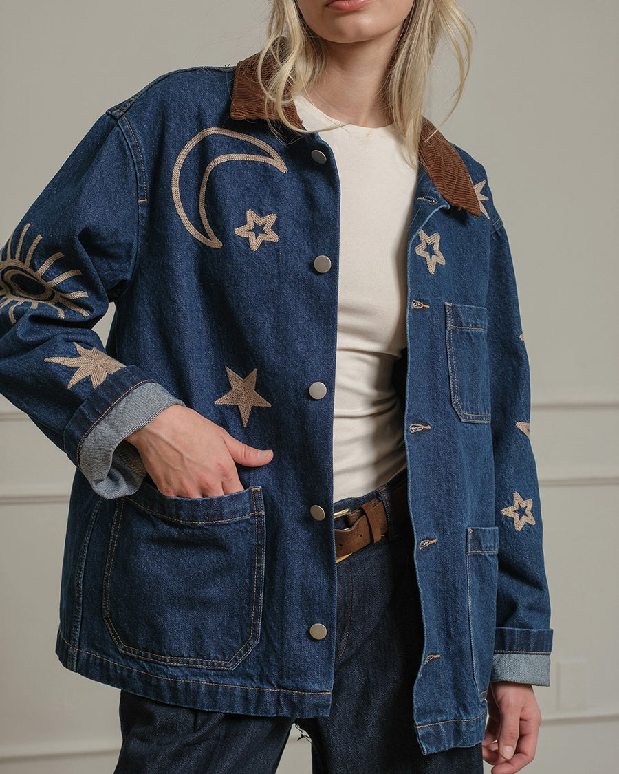 Celestial Embroidered Denim Jacket – ban.do