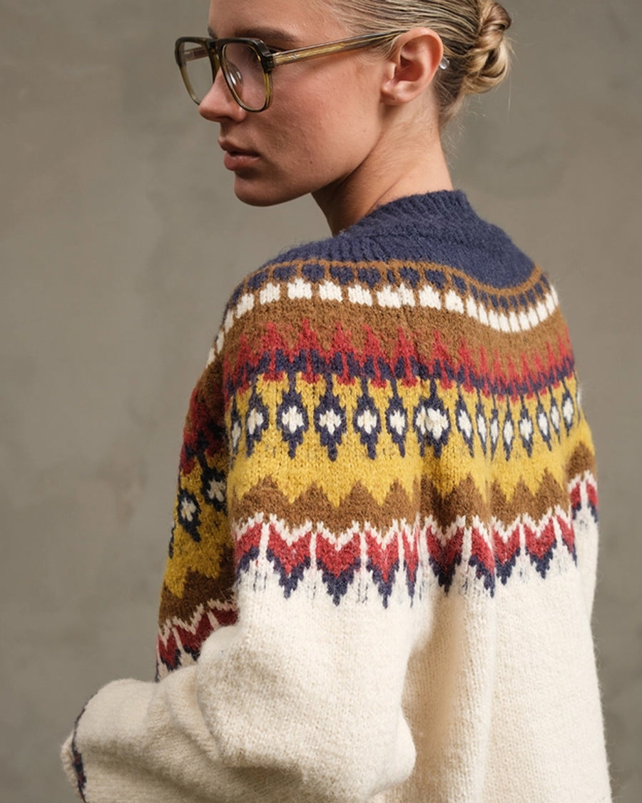 Nordic Pattern Toggle Knit Cardigan – ban.do