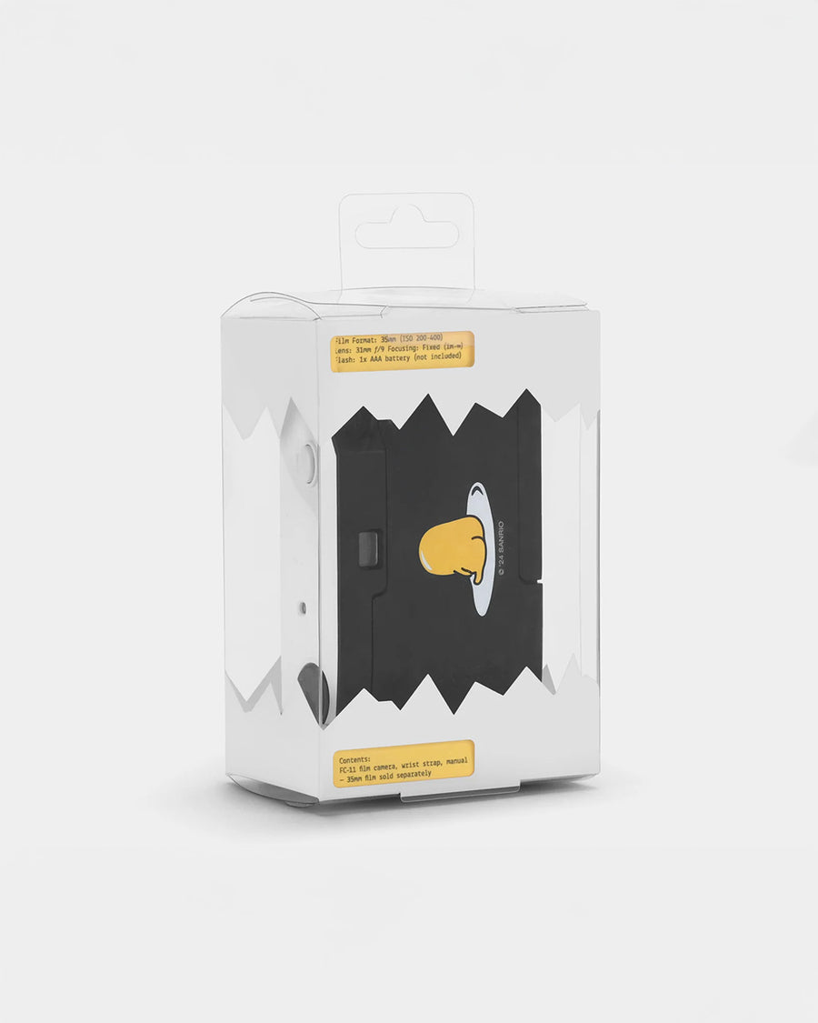 back view of white gudetama 35mm camera