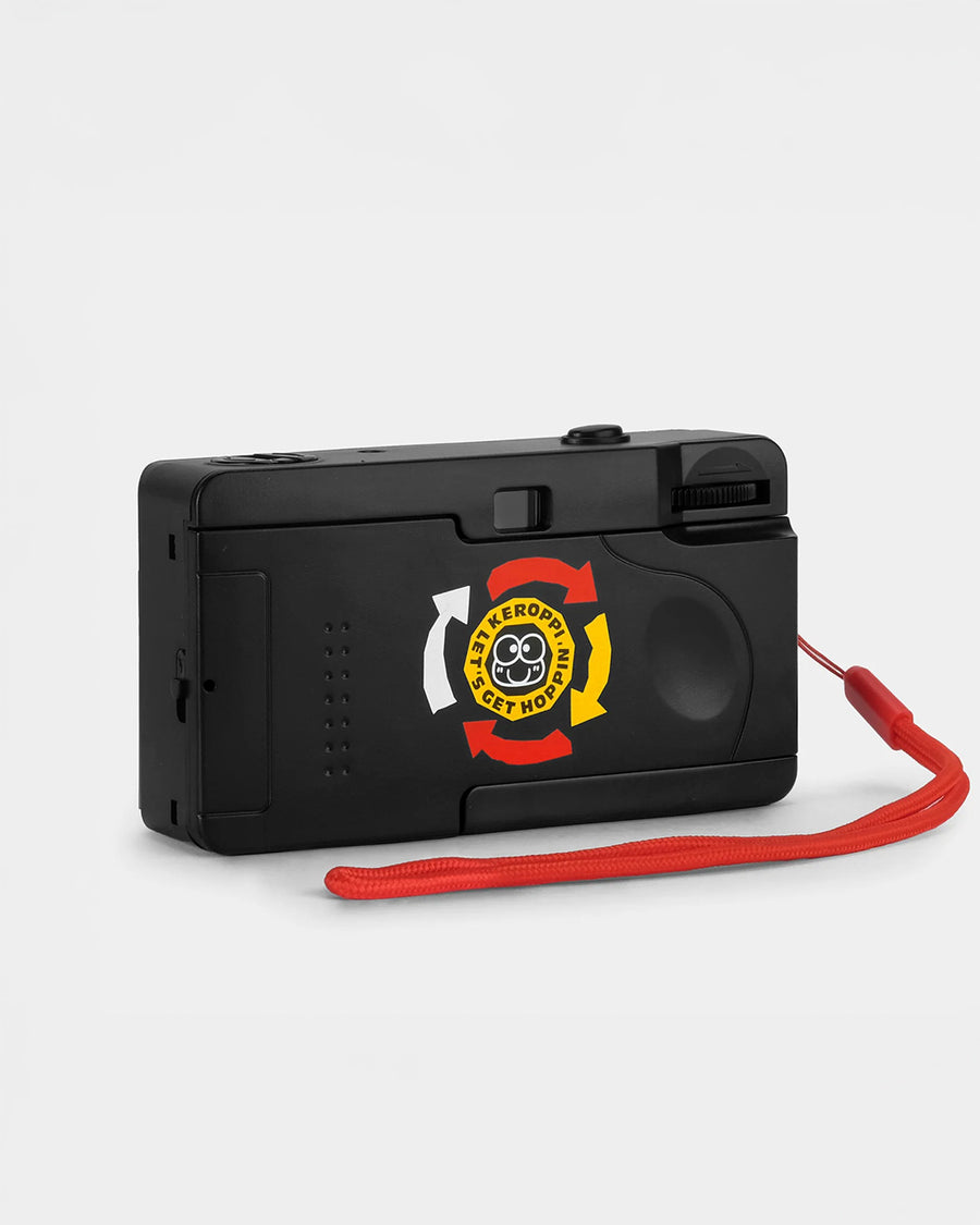 back view of colorful keroppi 35mm camera