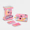 packaged pink 35mm camera with retro malibu barbie print with stickers