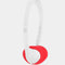 white and red corded headphones