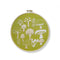 green embroidery kit with cream mushroom design