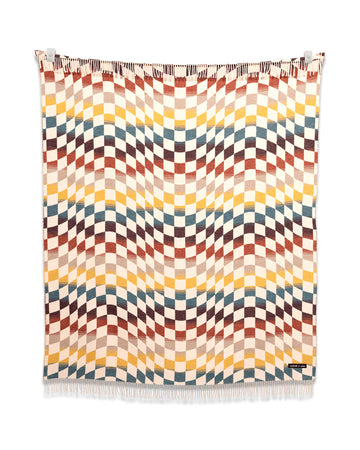 colorful trippy checkered throw blanket