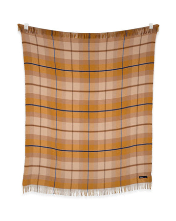 orange and cream plaid throw blanket