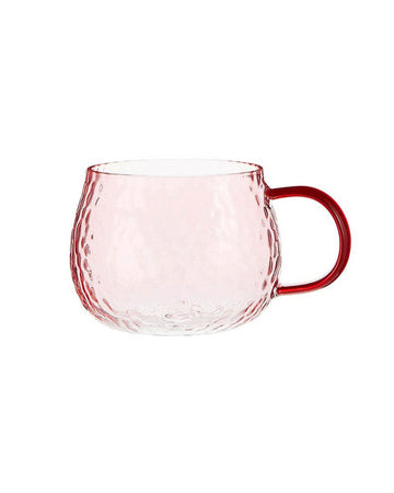 pink hammered ceramic mug