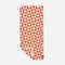 rust and cream checkered flower hand towel
