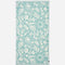 cream and sky blue abstract palm tree and sun design turkish towel