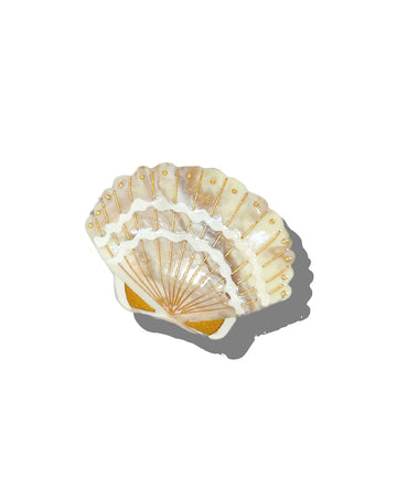 cream seashell hair claw