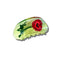 green hair claw with vintage red poppy flower