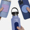 set of three blue tone textured sensory stickers on a tumbler, water bottle and phone case