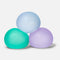 stacked set of three gel stress balls in cool colors: misty blue, teal, and lavender