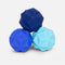set of three blue textured magnetic fidget toys