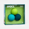 packaged set of three green textured magnetic fidget toys