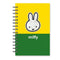 yellow and green two toned hardcover notebook with chenille miffy face