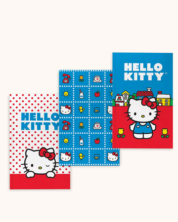 set of three mini hello kitty notebook trio