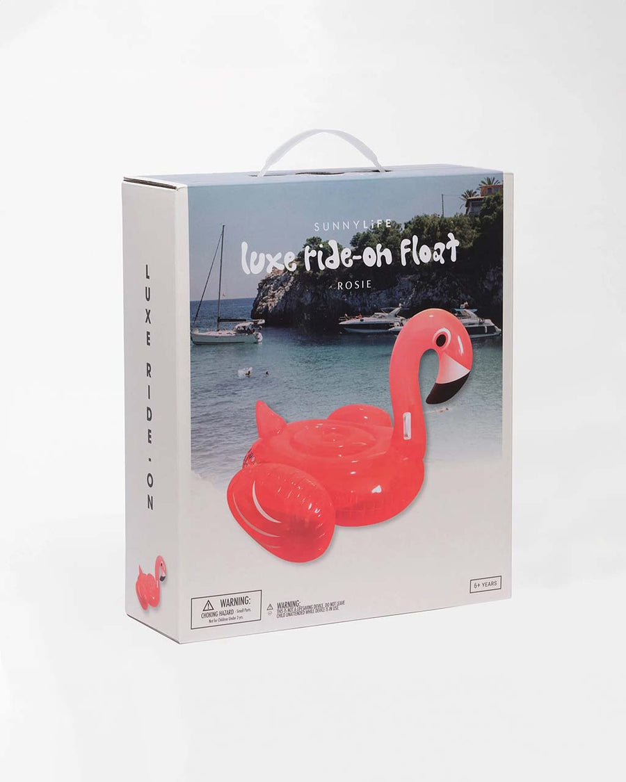 packaged pink flamingo inflatable float