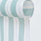up close of white and light blue stripe mesh hammock float