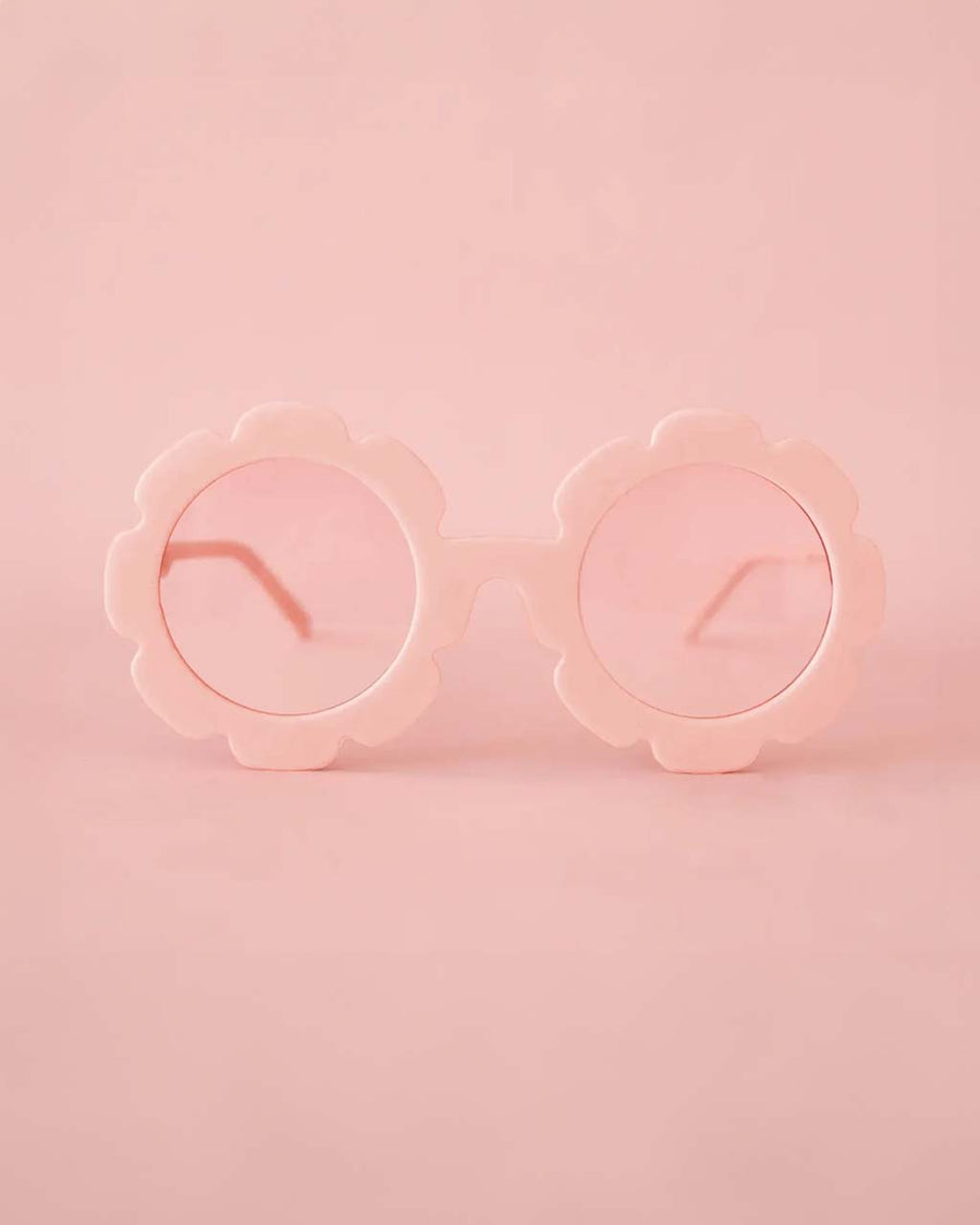 pink oversized flower shaped sunglasses with pink lenses