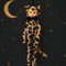 cute plush dressed as a leopard and has a vintage circle face