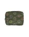 green puffy busy bee bag with multicolor smiley faces