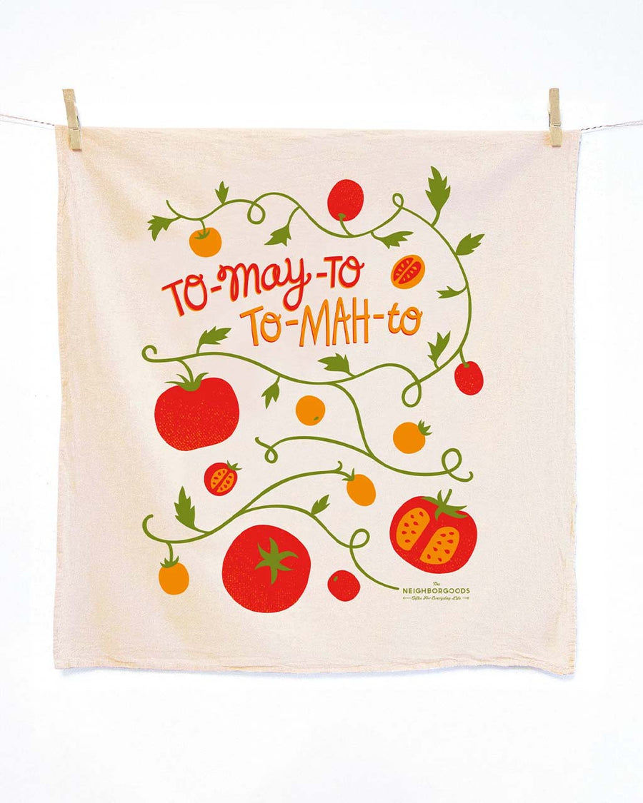 tomato print tea towel