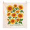tea towel with all over sunflower print and says 'sunflowers'