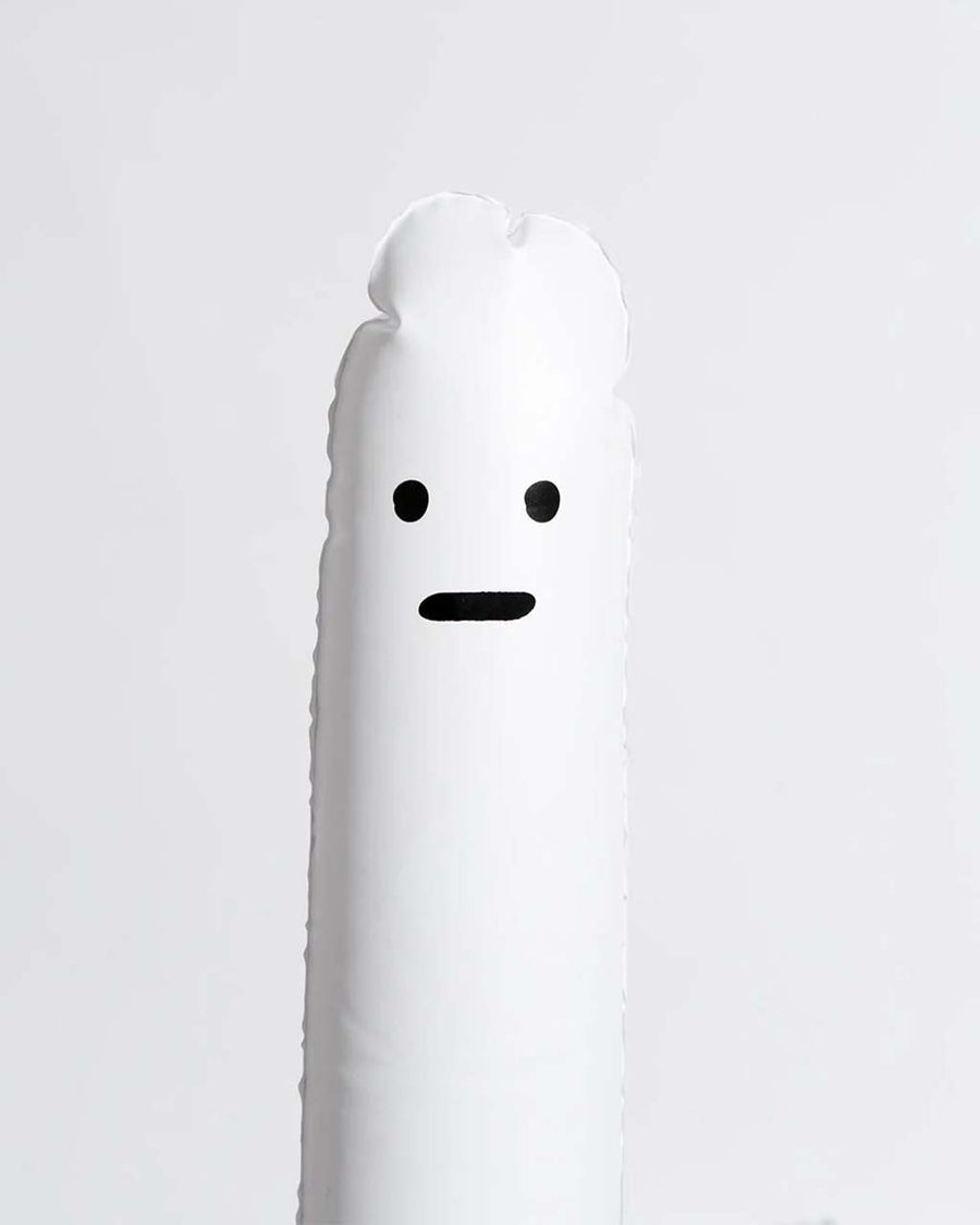face on white inflatable ridiculous 'swan thing' pool float