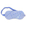 reversed blue and white striped side of Louise Bourgeois sleep eye mask