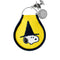 yellow and black patch keychain with snoopy in a witch hat
