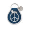 denim blue patch keychain with snoopy laying on a peace sign