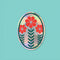red three flower sun catcher decal