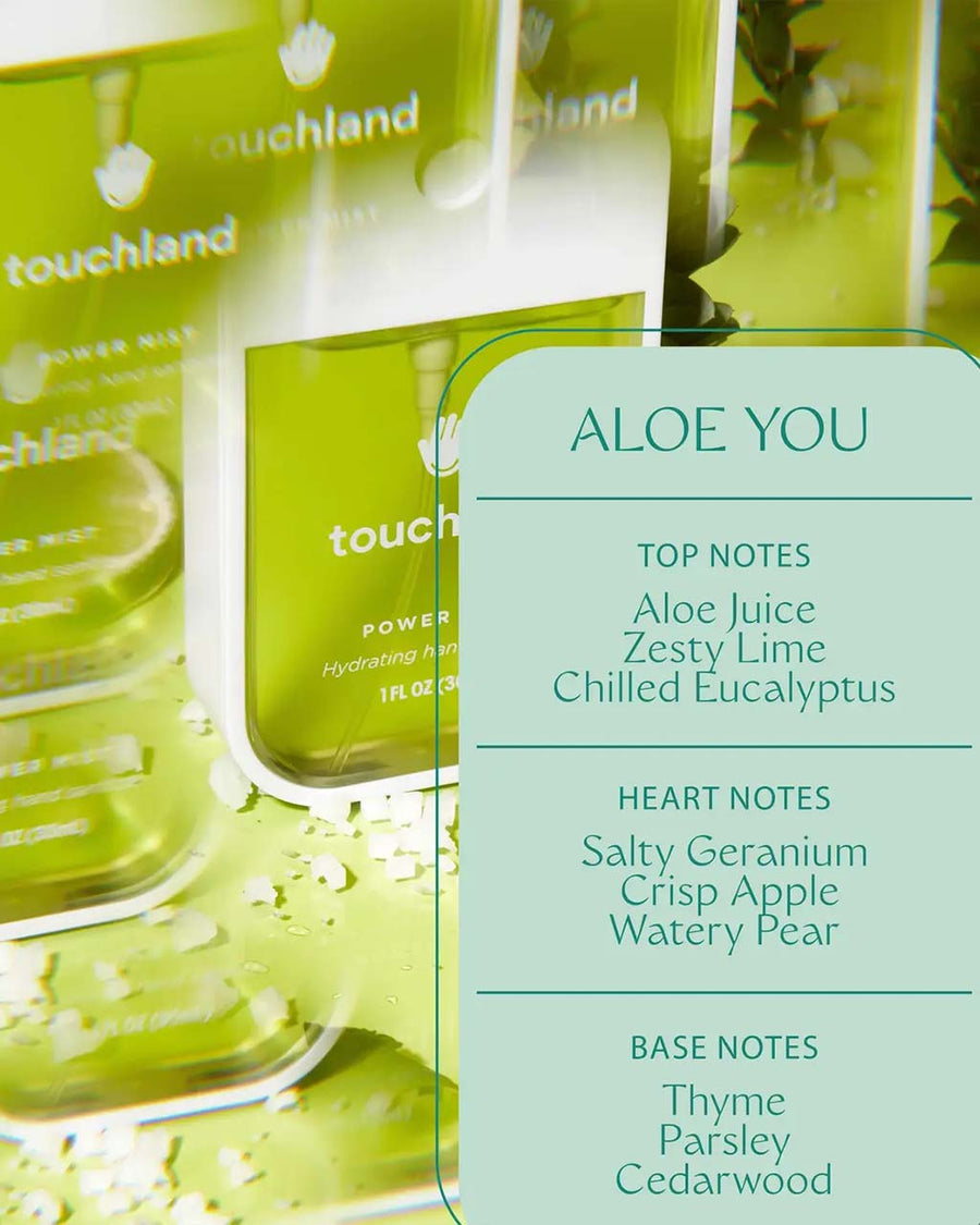 Top notes: Aloe juice, zesty lime, chilled eucalyptus Heart notes: Salty geranium, crisp apple, watery pear Base notes: Thyme, parsley, cedarwood