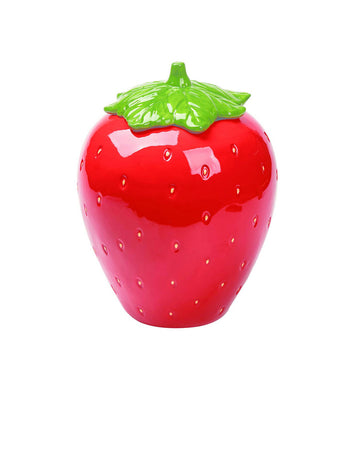 red strawberry shaped cookie jar