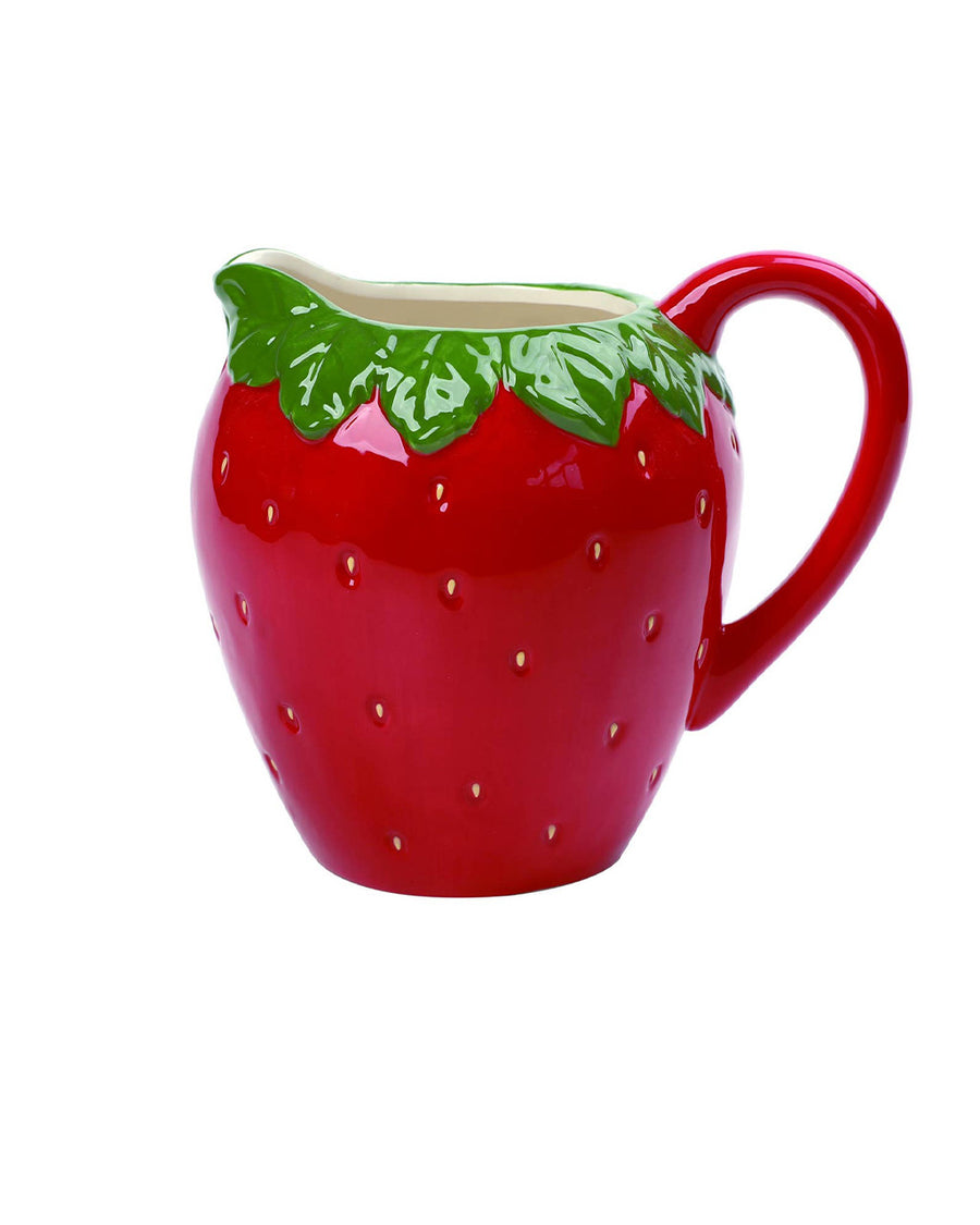 red strawberry shaped pitcher