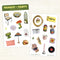 two sticker sheets with fun apartment decor designs