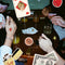 set of 2 sticker sheets with realistic magic themes around a table