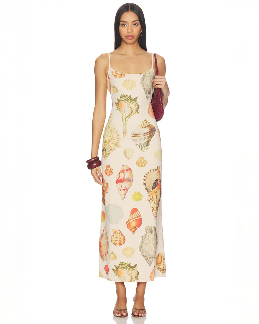 cream seashell dress White Alda Cream Crochet Knit Seashell Maxi Dress | Womens | Small (Available in M, L, XL) | 100% Polyester