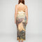 back view of model wearing tank maxi dress with mermaid scene print