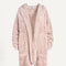 dusty rose robe with big front pockets and hood