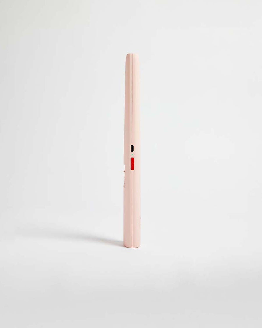 side view of light pink slim rechargeable lighter