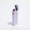 side view of open lavender double arch slim lighter