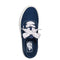 top view of dark navy authentic sneaker with white sole and laces