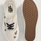 top and bottom view of cream authentic sneakers with black embroidered floral and checkered pattern