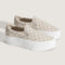 pair of mushroom and marshmallow checkered stackform sneakers