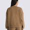 back view of model wearing brown jacquard relaxed fit sweatshirt